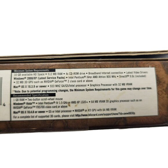 World of Warcraft Original Box PC Windows Mac Game Blizzard 2004 5 Discs - Picture 7 of 16